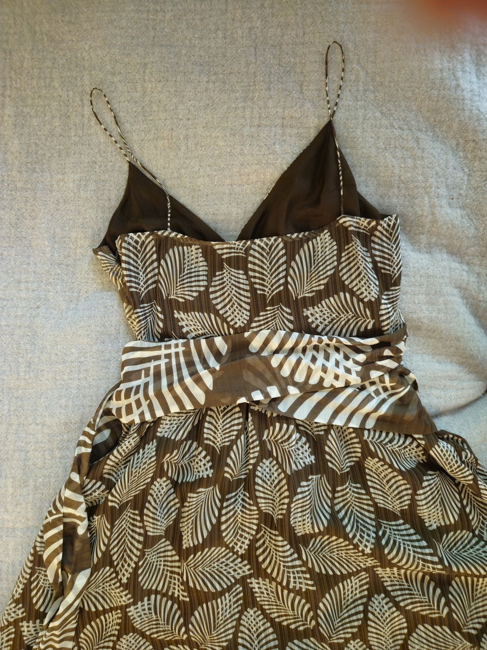 Tommy Bahama NWOT Silk Cotton Tropical Dress 2 Border Hem Midi Double Wrap Sash - Picture 7 of 17